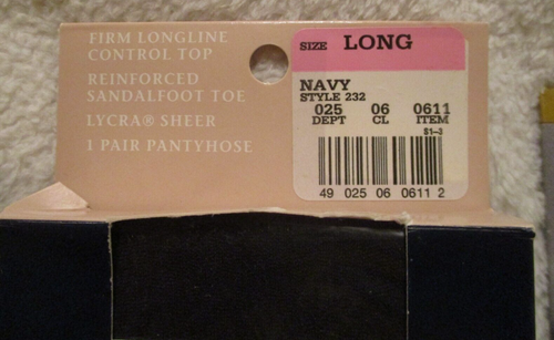 Hillard & Hanson~Medium Support~Ladies Panty Hose~Size C~Navy Color~3 qty~Sealed - Picture 6 of 11