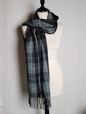 Alpine Swiss Mens/Unisex Scarf Ultra-Soft Winter Shawl Lightweight Gray Plaid