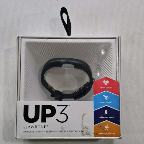 Jawbone UP3 Bluetooth Wireless Heart Rate, Sleep & Fitness Tracker Black SEALED!