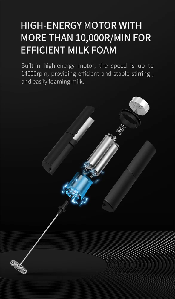 Milk Frother Whisk Electric Egg Beater Hand Coffee Shake Mixer Mini Kitchen Tool