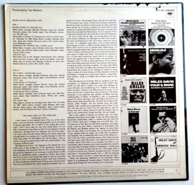 MILES DAVIS - Miles Davis' Greatest Hits - Vinyl LP 1969 Columbia