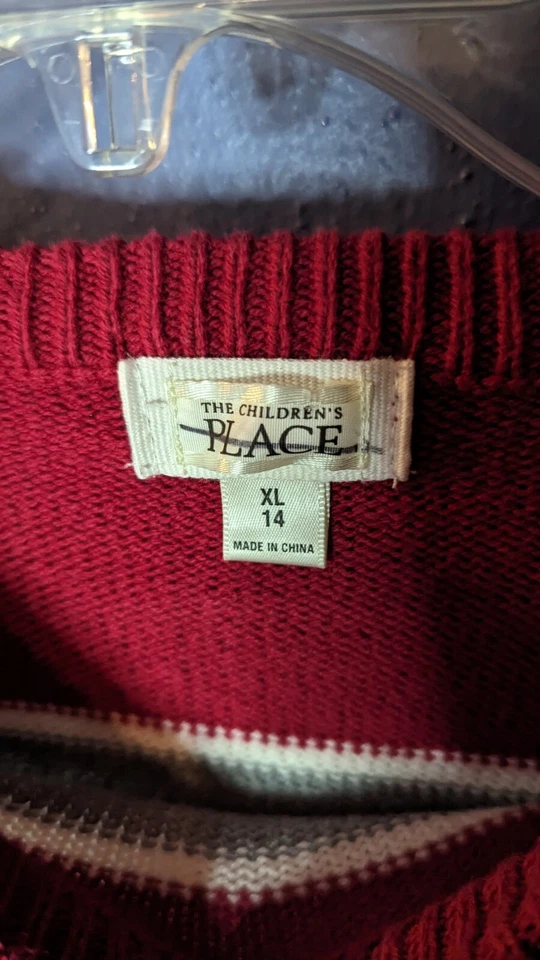 Suéter de Lugar para Niños Jóvenes Niño Talla XL 14 Rojo Blanco Rayas Gris Suéter Foto 2 de 3