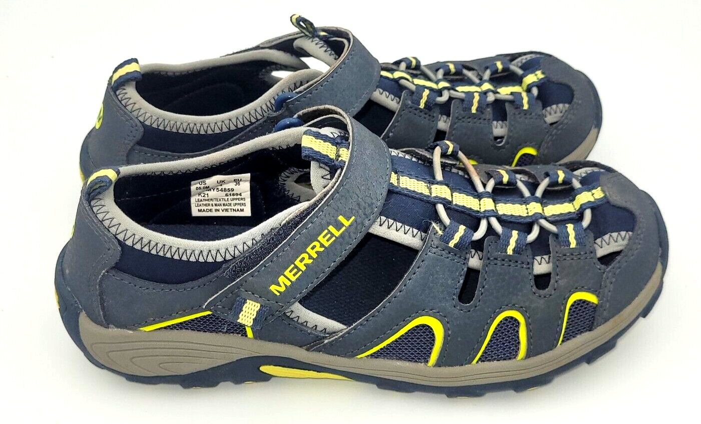Merrell MY54859 blu scarpe idro bambini giovani taglia 5M sandalo acqua