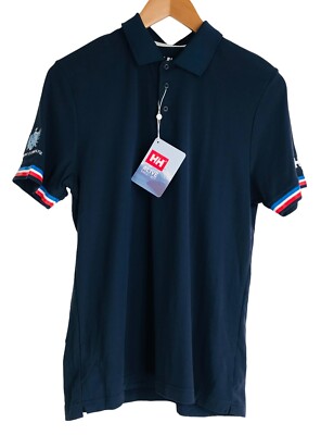 Helly Hansen Polo Shirt Womens Size Medium M Blue Passport Clubhouse Vail Colo