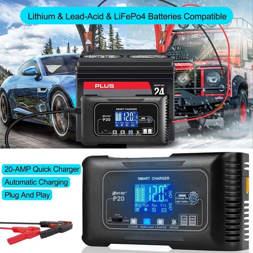 12/24V 3-20A Automatic Lithium Battery Charger For Lifepo4 Lead-Acid AGM/Gel/SLA - Picture 2 of 20