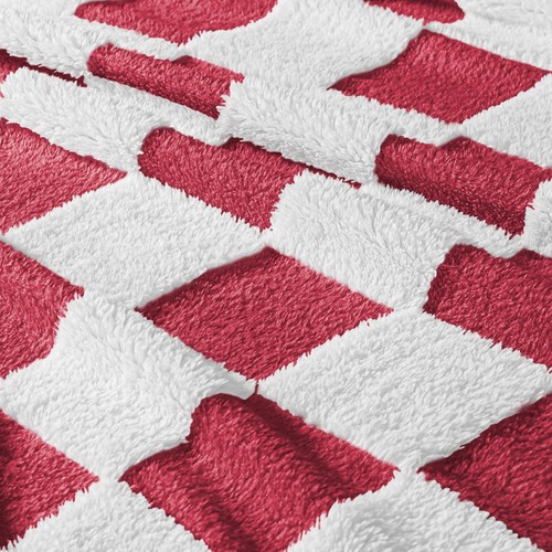 Fleece Checkered Blanket Queen Size Cozy Lightweight Fuzzy Blanket for Bed Su... - Picture 6 of 8
