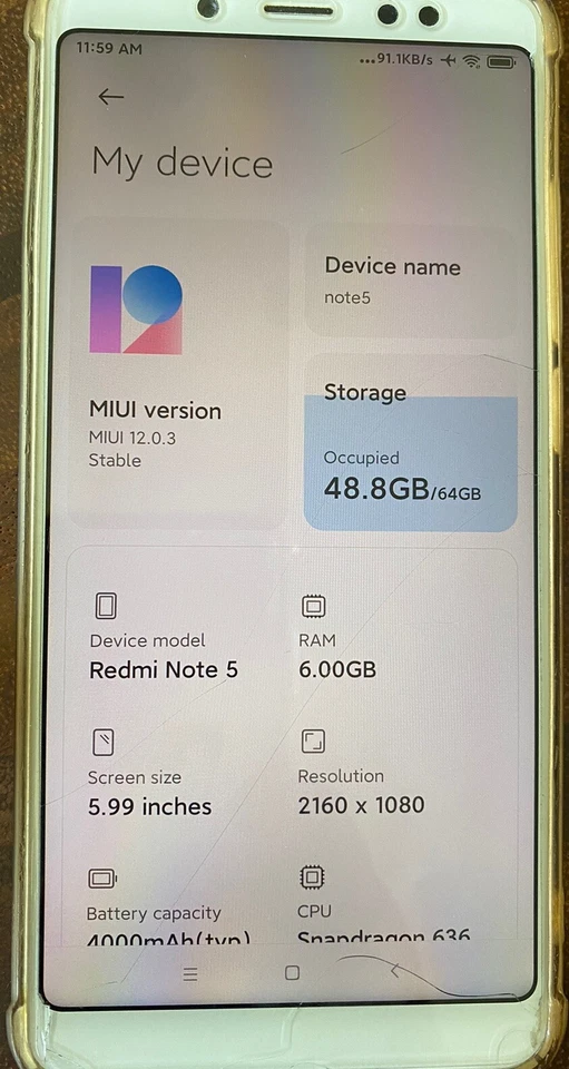Redmi Note 5- 64 GB - Gold (Unlocked) - Image 2 of 2