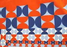 Vintage Jacqmar Scarf XL Geometric Modern Blue Rust Italy