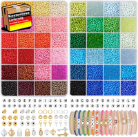 Perlen Set FüR Diy ArmbäNder 3Mm Bunt Glasperlen Schmuck Basteln ZubehöR