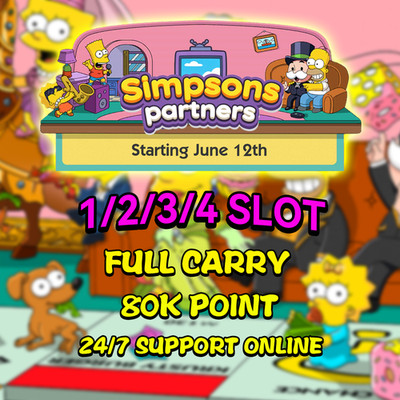 Monopoli_Go Simpsons  Partners Event Full Carry 1/2/3/4 Slots 80KPOINTS Rewards