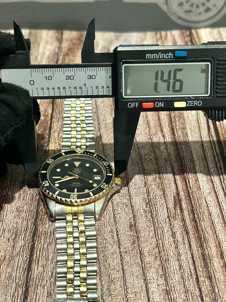 Vintage Tag Heuer 1000 Professional 980.020N Black Gold Qz Men's