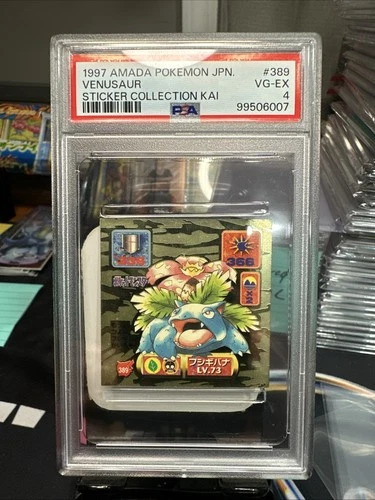 1997 AMADA POKEMON JPN STICKER COLL KAI #389 VENUSAUR PSA 4