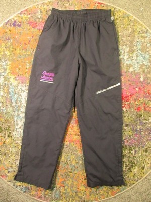 Bauer Team Hockey Pants Youth XL Navy Blue White Lined Warm Up Seattle Junior