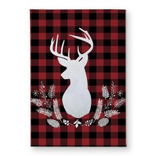 Begin Home Decor CODM1724CBMBVM 17 x 24 in. Deer Plaid Kitchen Holidays Door ...