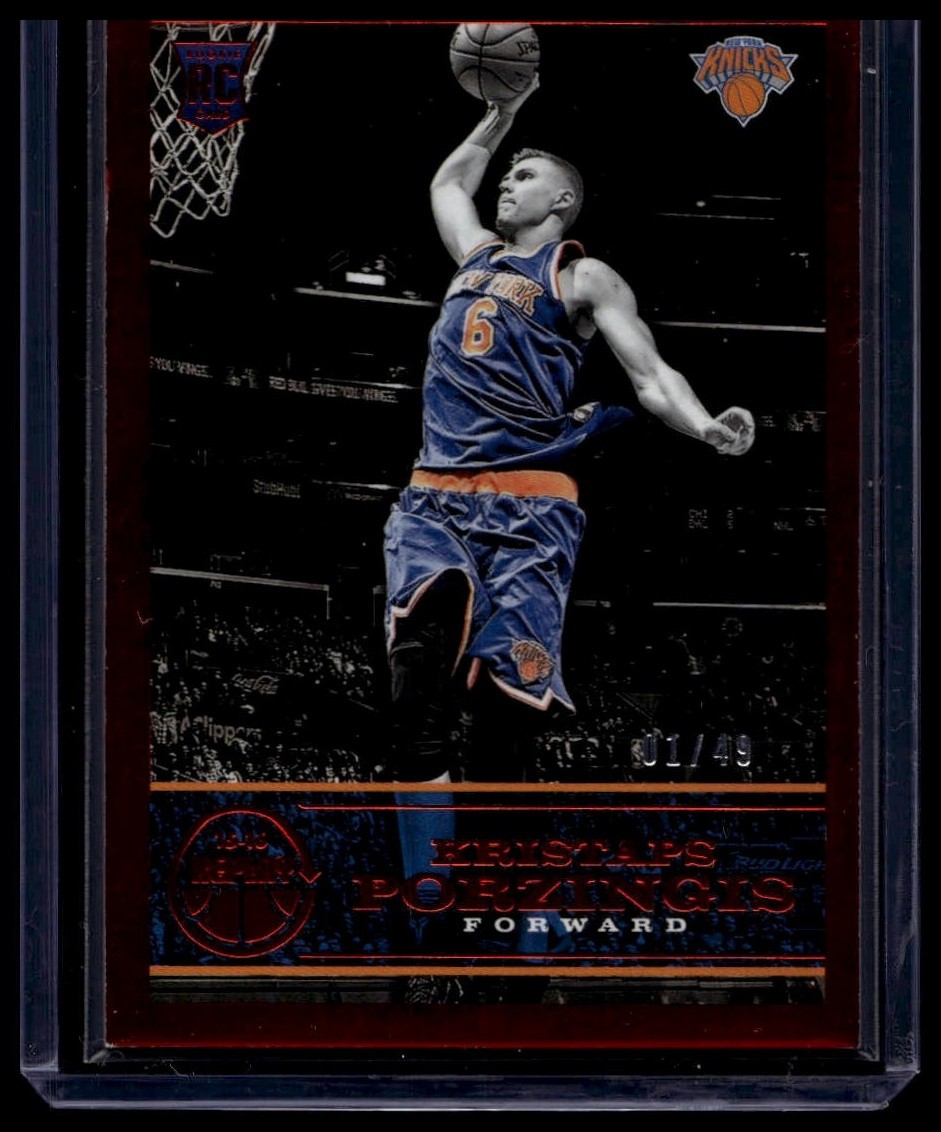 Kristaps Porzingis 2015-16 Panini Replay #29 Rookie Red 01/49 New York Knicks