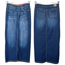 Vintage Denim Maxi Skirt 5 5 Stretch Y2k Boho Grunge