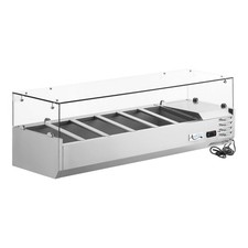 59" Countertop Refrigerated Prep Rail with Sneeze Guard