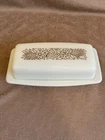 Vintage Pyrex Woodland Covered Butter Dish Milk Glass Made In USA 72-B