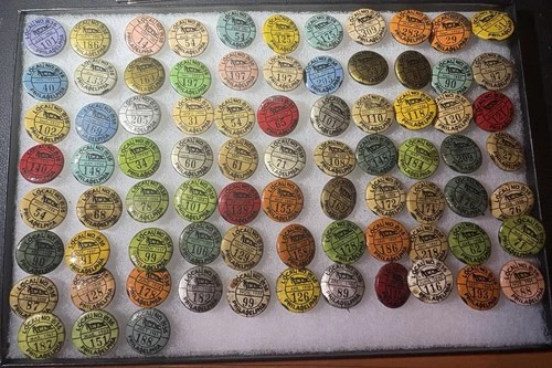 Vintage Union Dues Pinback Buttons Lot (80 Pcs) 1950-1962 IWA Local 15 Philly - product listing photo