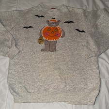 Vintage Pannill Bear Treats Halloween Sweatshirt Made In USA Size XL