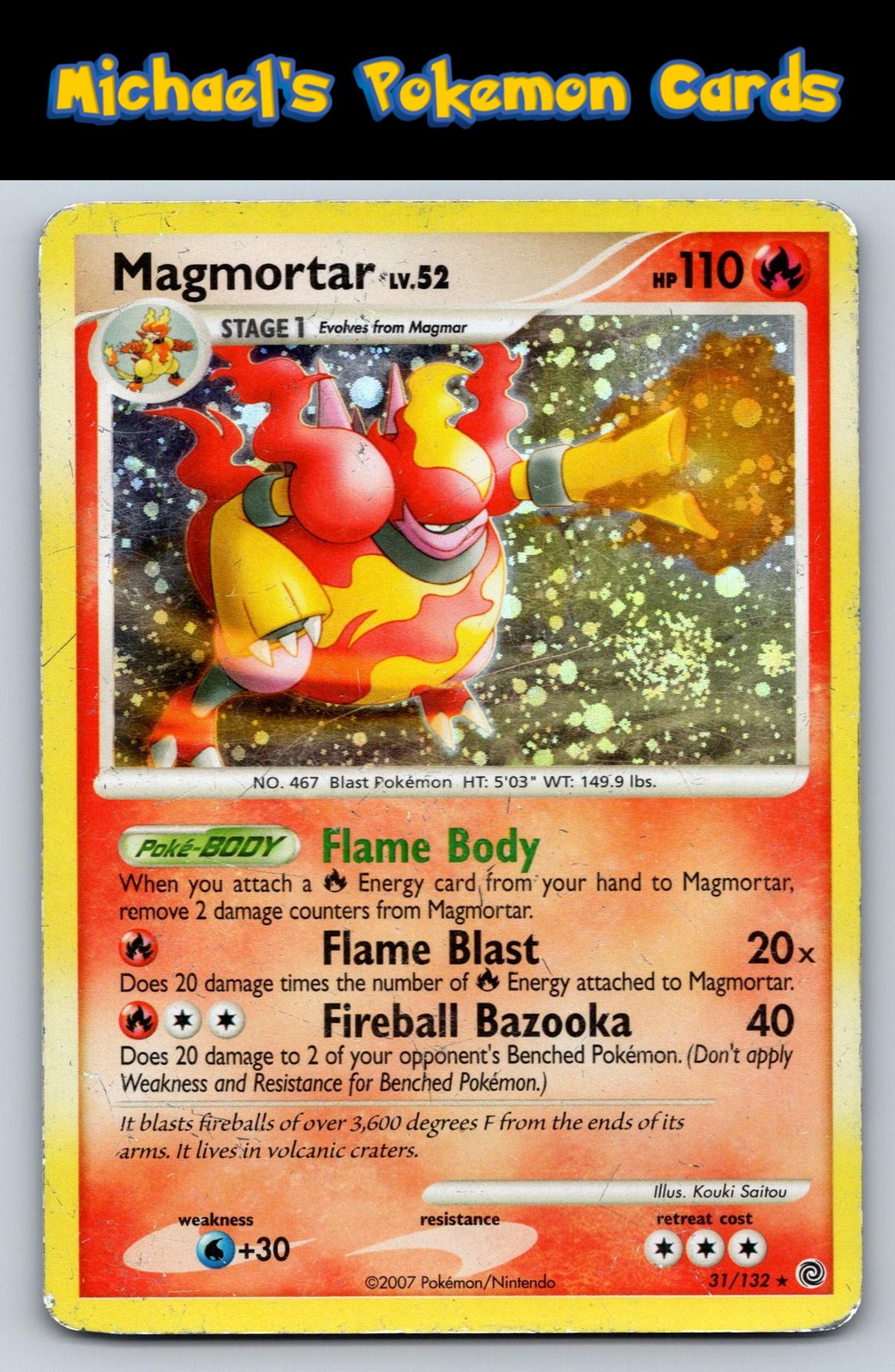 Magmortar 31/132 Rare Secret Wonders Pokemon Moderately Played