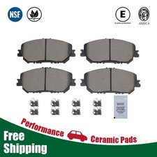 Front Ceramic Brake Pads Set w/ Hardware for 2021 2022 2023 2024 Nissan Rogue