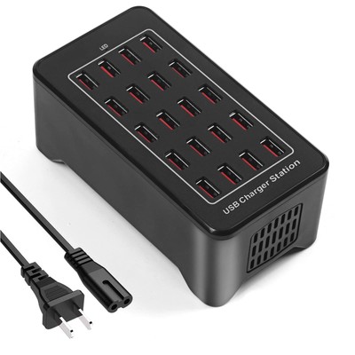 20-Port 100 W(20 A) Multiple USB Charger Station，Multiport USB Charging Stati...