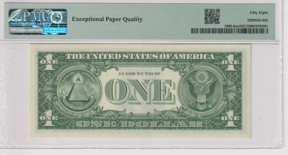 *BELOW COST**Fr 1900-Km* DALLAS MULE STAR 1963 $1 FRN K00634636* bp439 PMG 58EPQ - Image 2 of 2