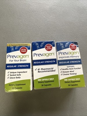 Prevagen Regular Strength 10mg - 30 Capsules  In Factory Sealed Box 3x NEW