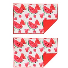 2-X Home Collection Dish Drying Mat:-Watermelon 12x18inches/Fruit Pattern