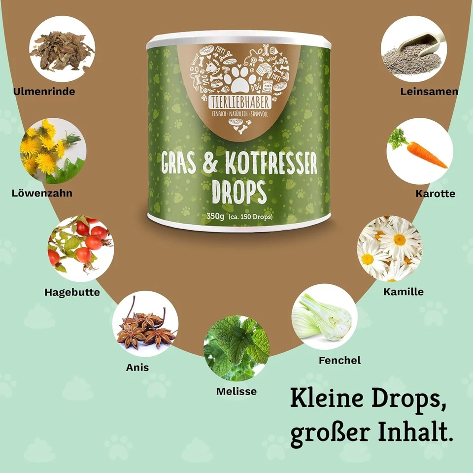 Gras- & Kotfressen Drops Für Hunde Bei Fressen Von Gras Beruhigt Den Magen Darm - Bild 4 von 4