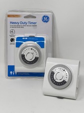 2x GE 24-Hour Heavy Duty Indoor Plug-in Mechanical Timer 1 Grounded Outlet 15119
