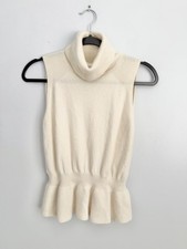 Veronica Beard Size M Ivory Noor Turtleneck Cashmere Sweater