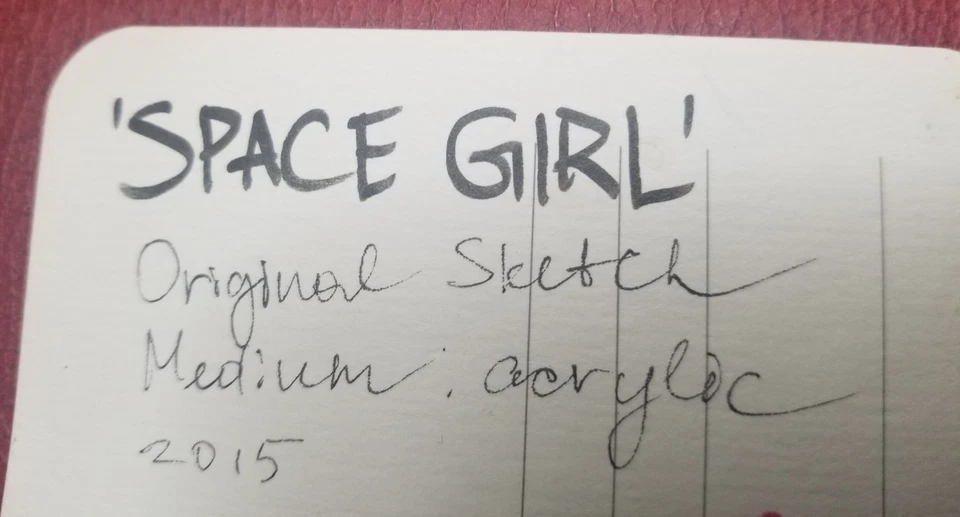 TANYA SHATSEVA [EVA GAMAYAN] "Space Girl" pintura original + tarjeta Mark Ryden Foto 4 de 4