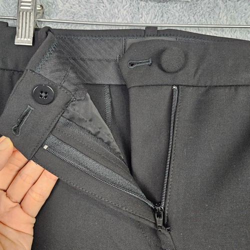 Pantalón J Crew para mujer CAMERON 4 negro tiro alto cremallera pierna cónica poli viscosa - Imagen 17 de 19