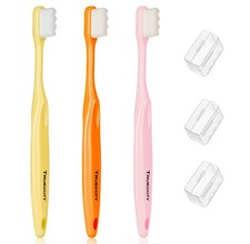 Toddler toothbrush age 2-4, Nano Toothbrush Kids Soft 3 Pack, Assorted