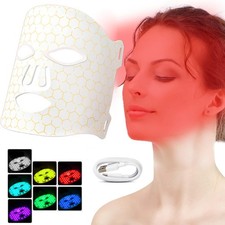 Red Light Therapy Mask 7 Colors LED Face Mask Light Therapy w/ 630nm Laser Light