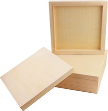 6 Pack 8 X 8 Inch Wood Panel Boards, Unfinished Wooden Canvas Panels Boards for