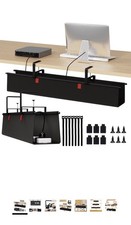 Under Desk Cable Management Tray - 36" Cord Organizer for Desk No Drill,