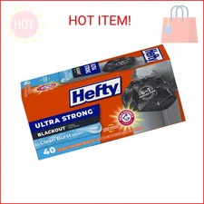 Hefty Ultra Strong 13 Gallon Trash Bags, Black Tall Kitchen Trash Bags 13 Gallon