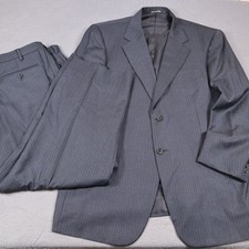 Ermenegildo Zegna Pal Zileri Suit Mens 44 XL Gray Pinstripe Wool 2 Piece Italy