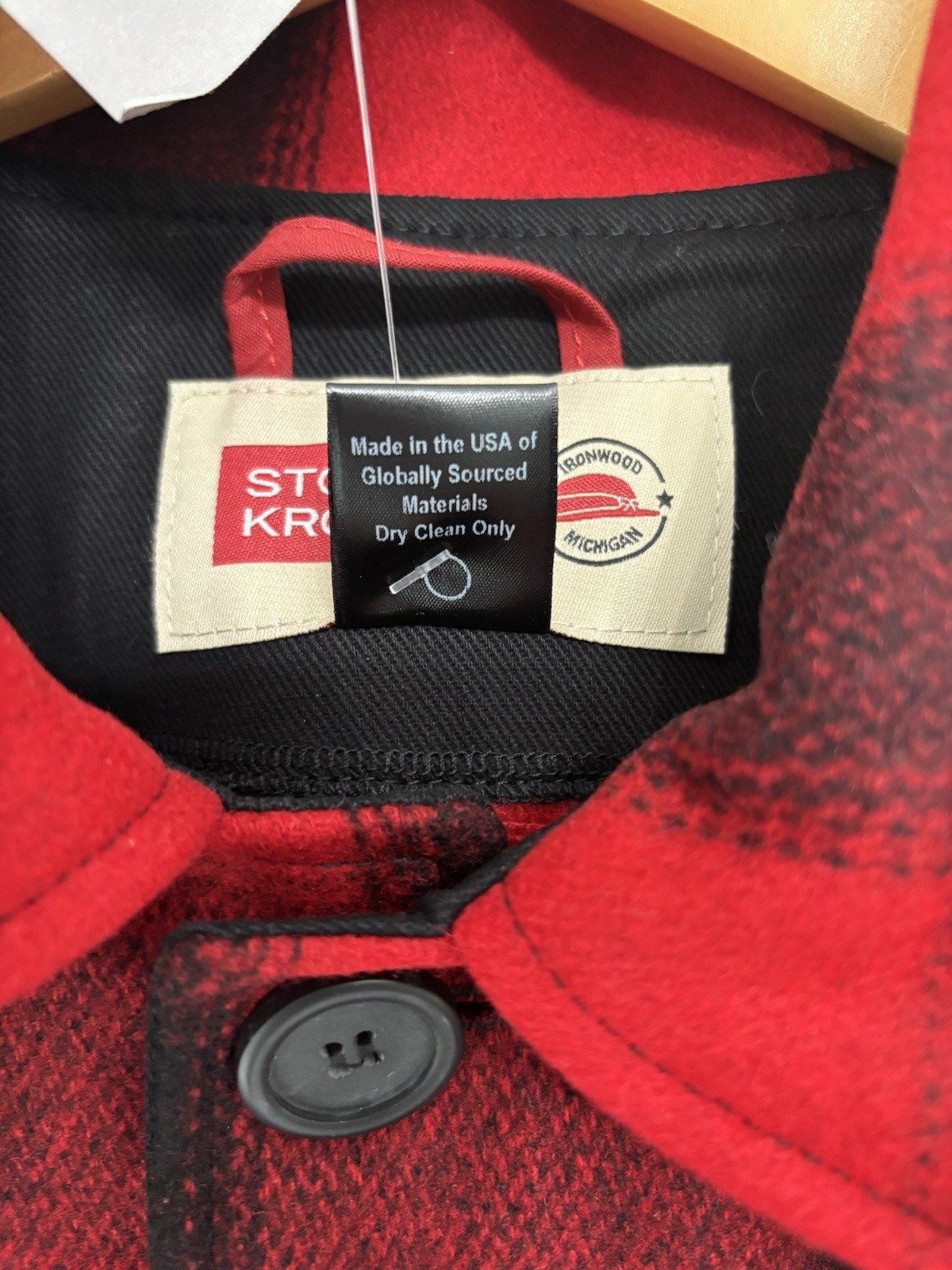 Stormy Kromer Wool Mackinaw Cruiser Coat Red Black Buffalo Plaid Men’s M NEW NWT