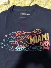 Lacoste Women  s Miami Open Navy blue Tee shirt 2022 Size 38