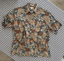 Vintage Pierre Cardin Men's Hawaiian Button Down Shirt Sz XL 100 Rayon