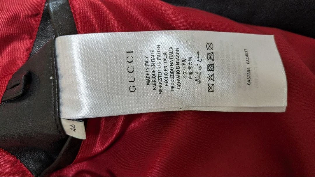 GUCCI taglia M giacca pilota singolo nero pelle di agnello 46