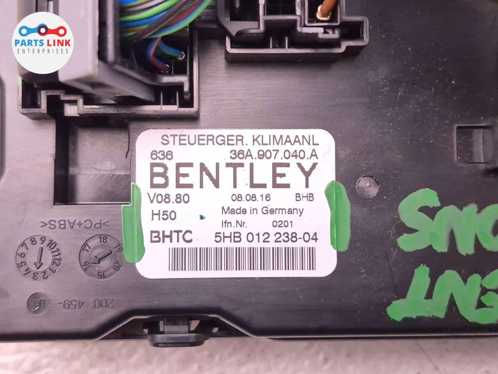 2016-20 BENTLEY BENTAYGA AC HEATER CLIMATE CONTROL MODULE HARNESS SET 36A907040A