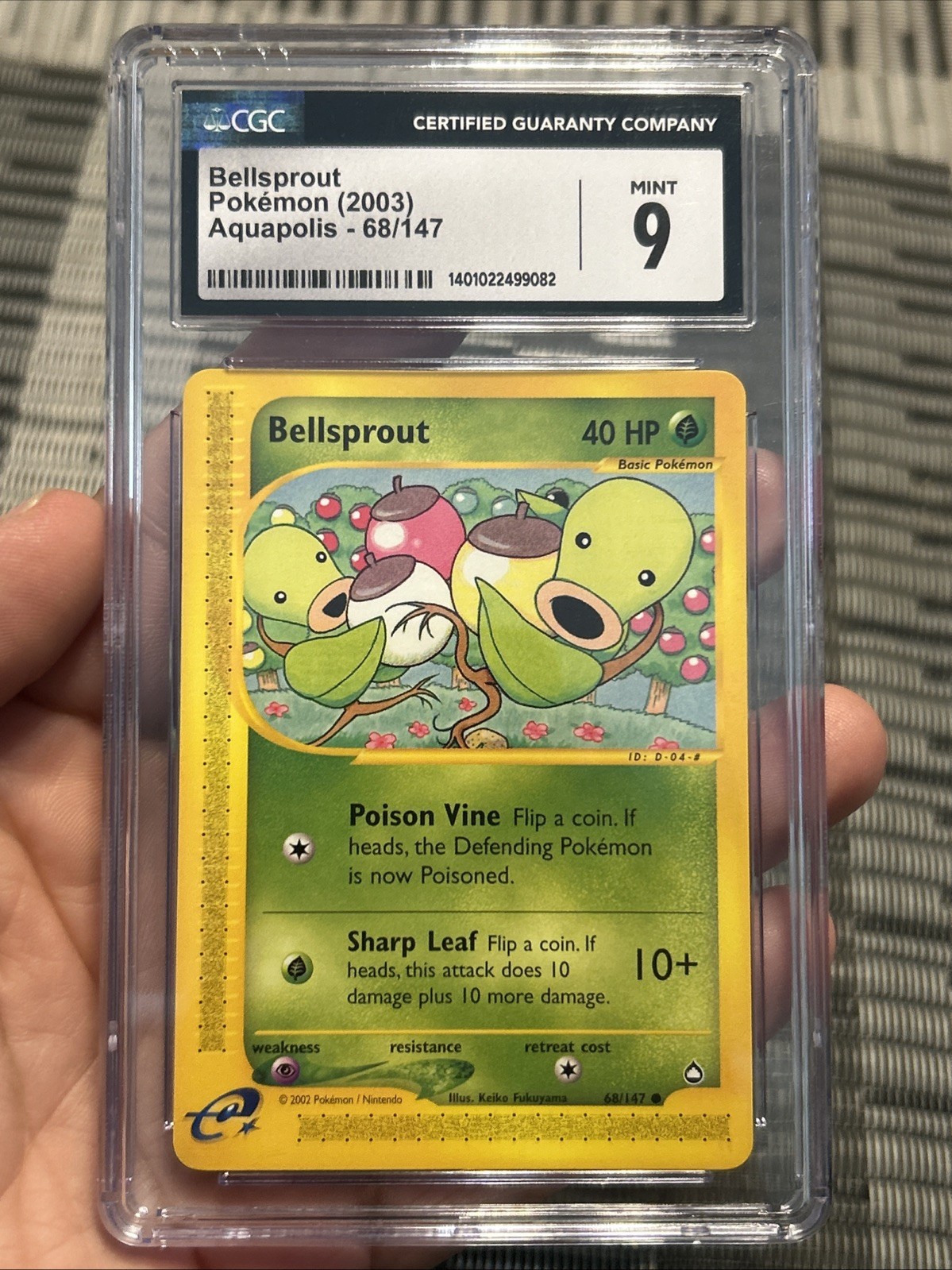 Pokemon TCG Bellsprout 68/147 Aquapolis 2003 Common CGC 9