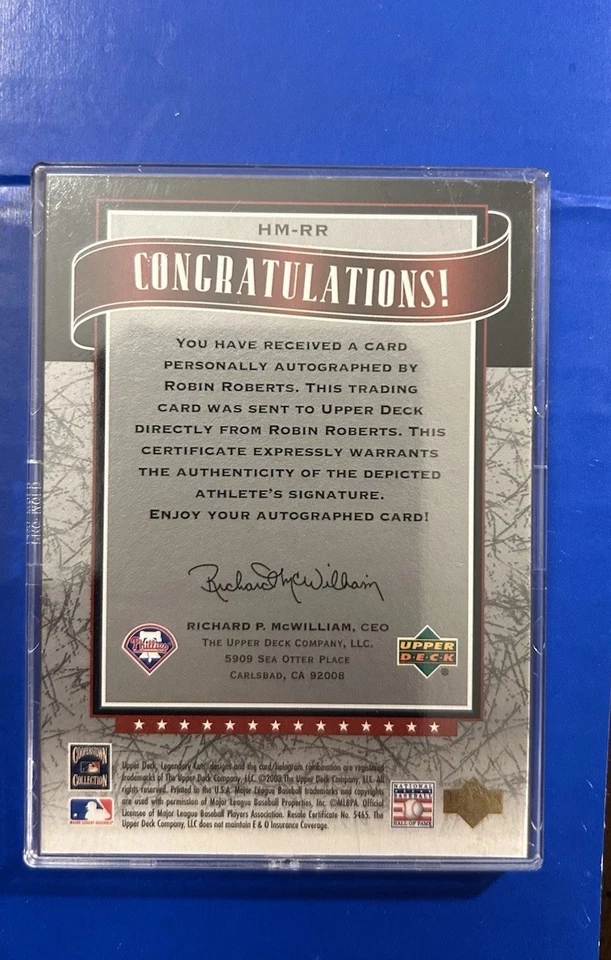 2003 UD SP Legendary Signatures Robin Roberts AUTO Phillies 8/15 - Image 3 of 3