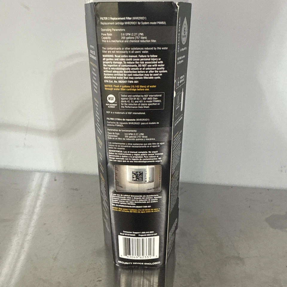 Genuine Whirlpool Ice and Water Refrigerator Filter 2 WHR2RXD1 Open Box - Image 4 of 4