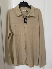 NWT Men’s The Normal Brand Lennox Jersey Button Up Shirt Oatmeal XL